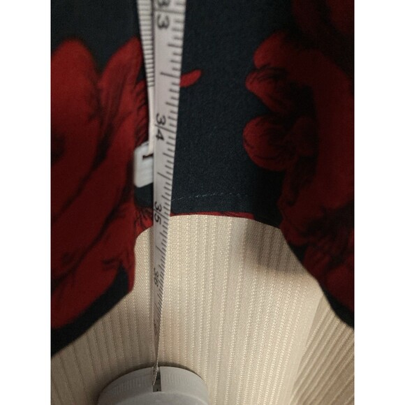 Huguest Mini Dress Womens Sz XL Blue Red Floral Ruffles short sleeve NEW - Picture 14 of 14